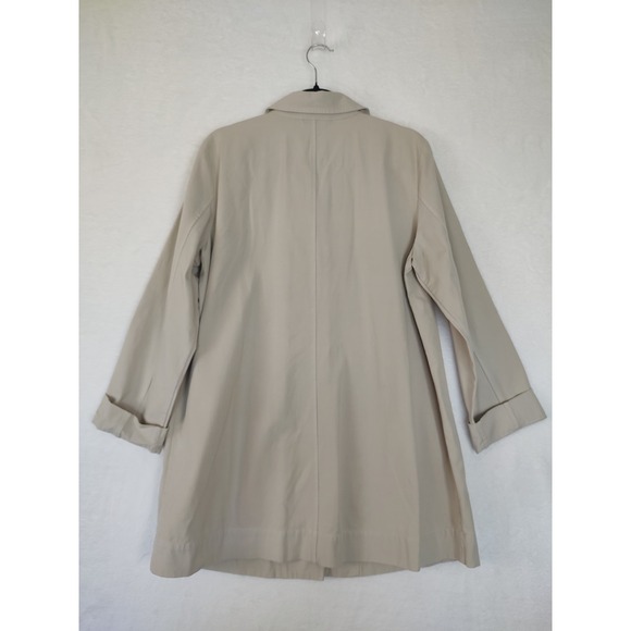 Eileen Fisher Button Front Coat Collared Jacket Tan Neutral Size M - Picture 2 of 9